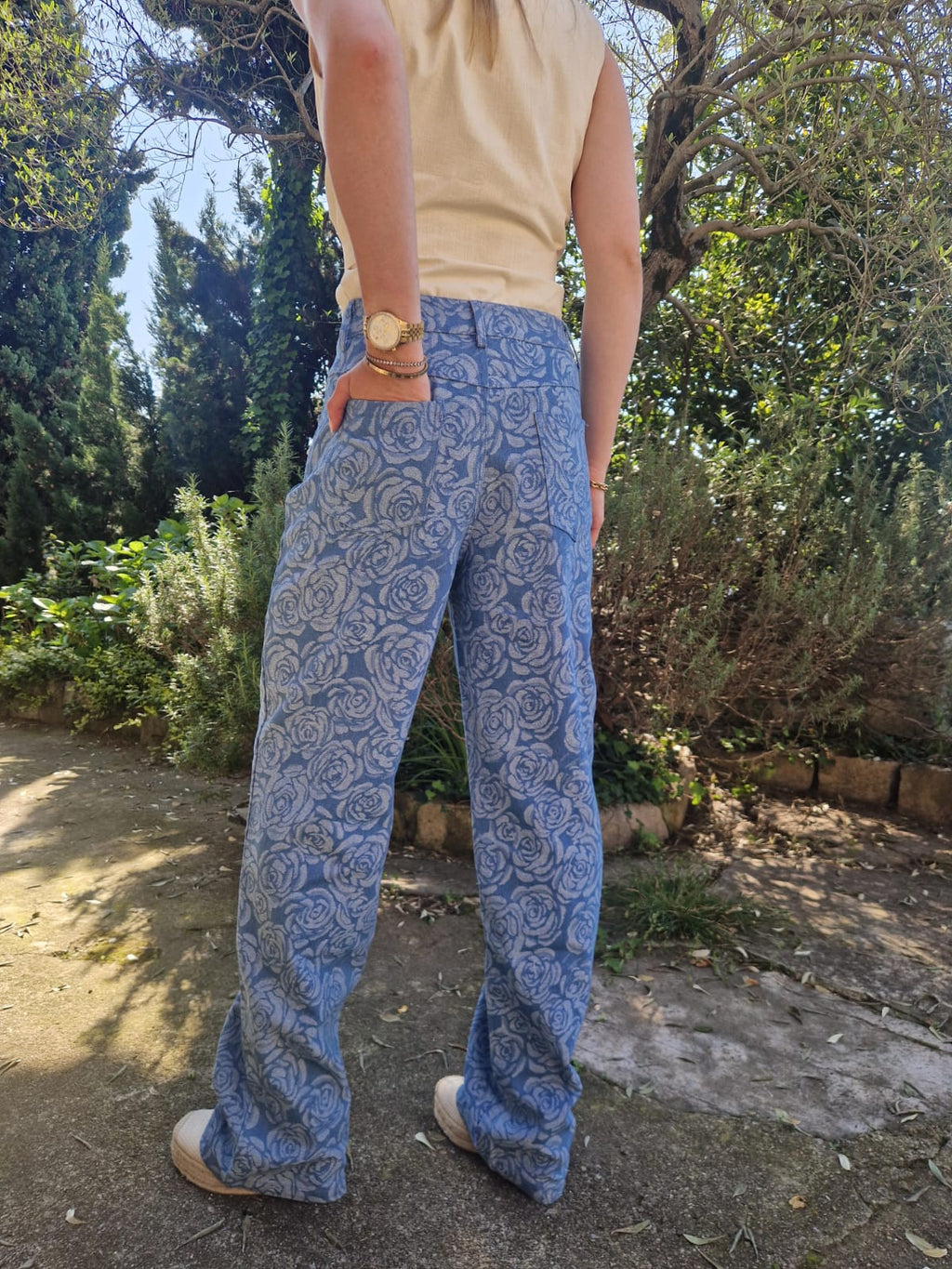 Flower Broek lichtblauw