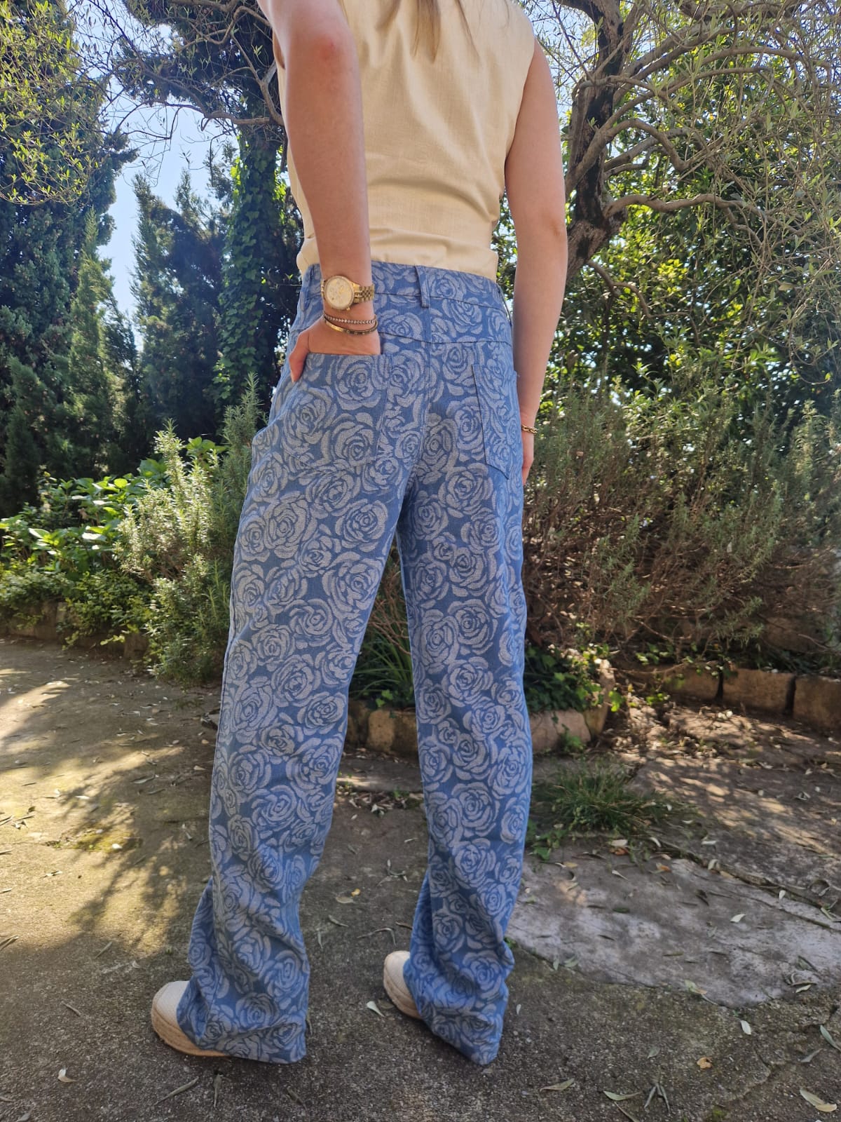 Flower Broek lichtblauw