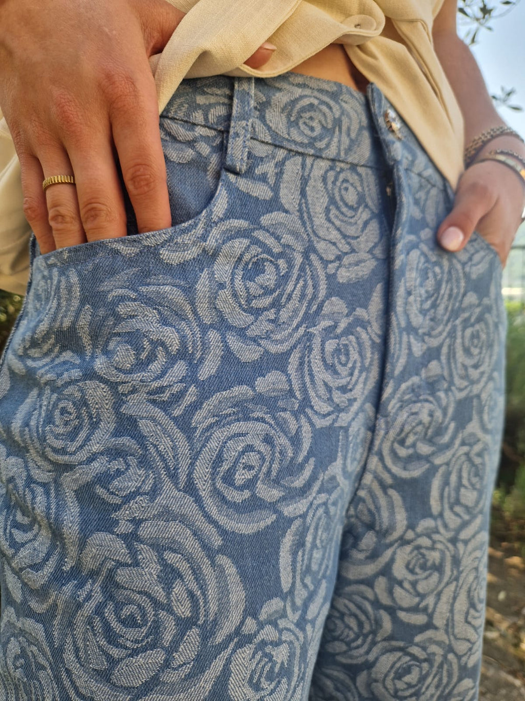 Flower Broek lichtblauw