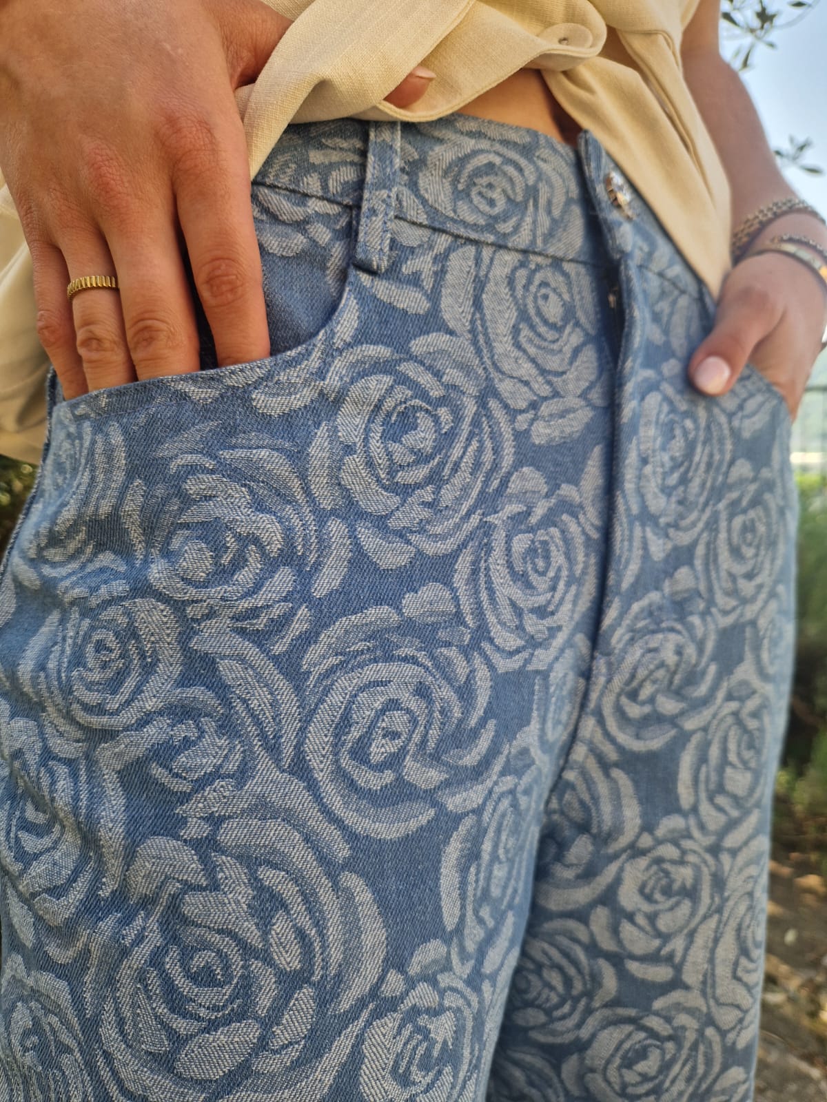 Flower Broek lichtblauw