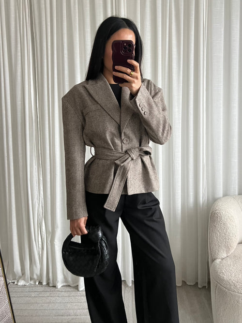 Amber blazer visgraat bruin