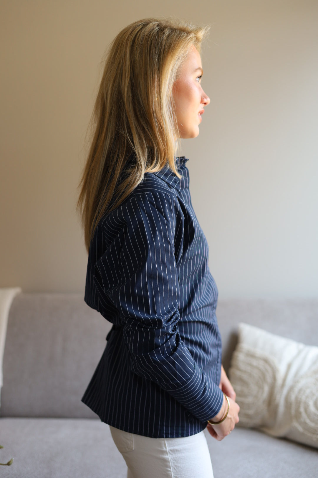 Mila blouse streep navy