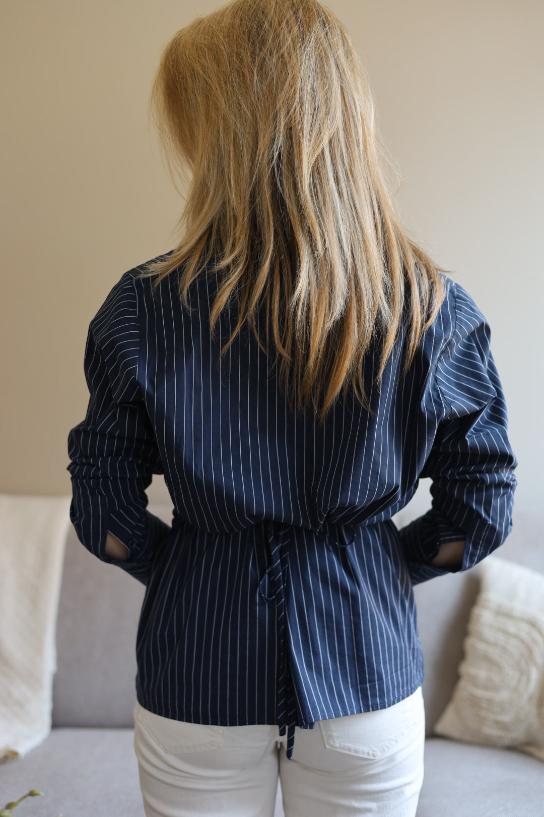 Mila blouse streep navy