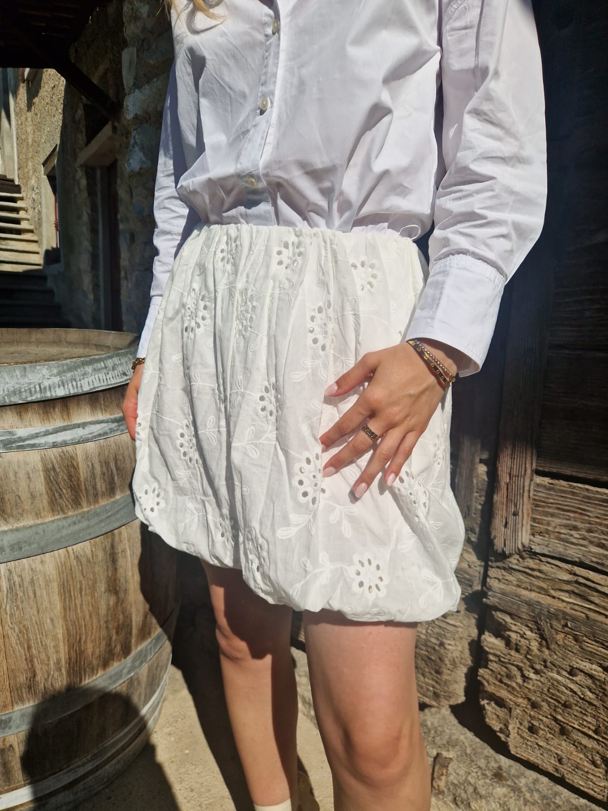 Sabira Ballonrokje wit